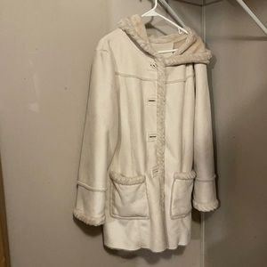 St. John’s Bay winter coat with hood, size XL, used, fair condition